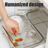 Over the Sink Colander Stainless Steel Expandable Strainer Basket Colander with Fine Mesh for Kitchen Sink Strain Drain Rinse Fruits Vegetables
