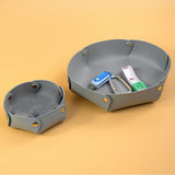 PU Leather Tray Organizer Caddy Hexagonal Storage Tray Box for Key Phone Coin Wallet Watches - Side View