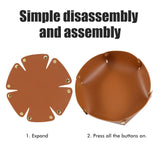 PU Leather Tray Organizer Caddy Hexagonal Storage Tray Box for Key Phone Coin Wallet Watches