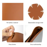 PU Leather Tray Organizer Caddy Hexagonal Storage Tray Box for Key Phone Coin Wallet Watches - Close-Up Angle