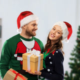 LED Christmas Hat Light Up Plush Santa Hat Christmas Costume Props Holiday Party Supplies
