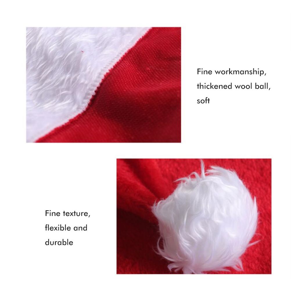 LED Christmas Hat Light Up Plush Santa Hat Christmas Costume Props Holiday Party Supplies