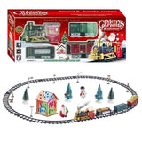 Christmas Train Set Electric Steam Locomotive Train with Lights Music Battery Operated Tracks Playset Christmas Gift for Kids Boys Girls - Side View