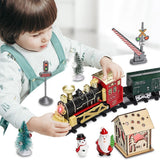 Christmas Train Set Electric Steam Locomotive Train with Lights Music Battery Operated Tracks Playset Christmas Gift for Kids Boys Girls - Close-Up Angle