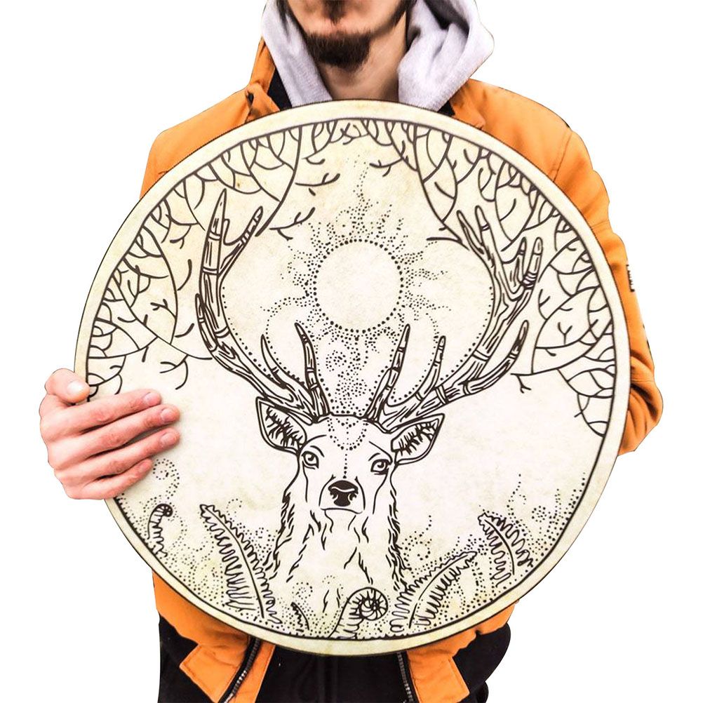 Large Shaman Drum Spirit Music Hand Drum with Drumstick Handmade Shaman Drum Home Decor