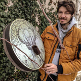 Large Shaman Drum Spirit Music Hand Drum with Drumstick Handmade Shaman Drum Home Decor