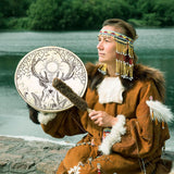 Large Shaman Drum Spirit Music Hand Drum with Drumstick Handmade Shaman Drum Home Decor
