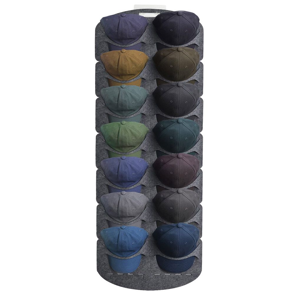 Hat Rack Felt Hat Organizer Wall Door Visible Hat Holder for Baseball Caps