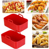 2pcs Air Fryer Silicone Pot Compatible for DZ201 Foodi 8QT Reusable Silicone Air Fryer Liner Air Fryer Accessories - Top-Down View