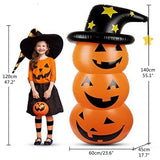Halloween Pumpkin Tumbler 55.1in PVC Cute Inflatable Halloween Pumpkin Decoration for Outdoor or Indoor Party Supplies - Side View