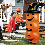 Halloween Pumpkin Tumbler 55.1in PVC Cute Inflatable Halloween Pumpkin Decoration for Outdoor or Indoor Party Supplies - Low Angle