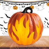 Halloween Pumpkin Lantern Battery Operated Jack O Lantern Flame Lighted Pumpkin Party Favor for Halloween Home Decoration - Front View