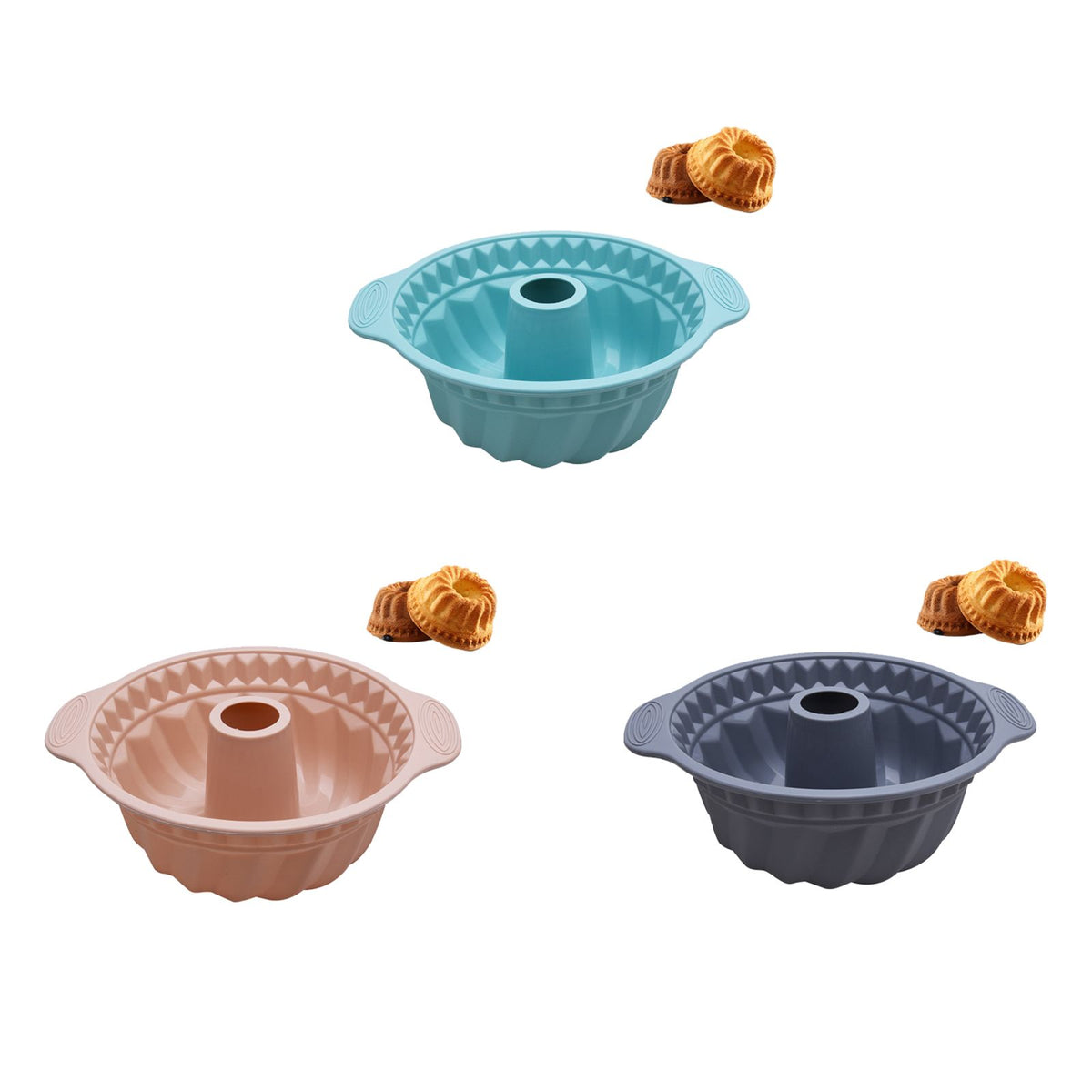 Double Ear Silicone Mousse Cake Mould High Temperature Resistant Cake Pan DIY Cake Baking Tool