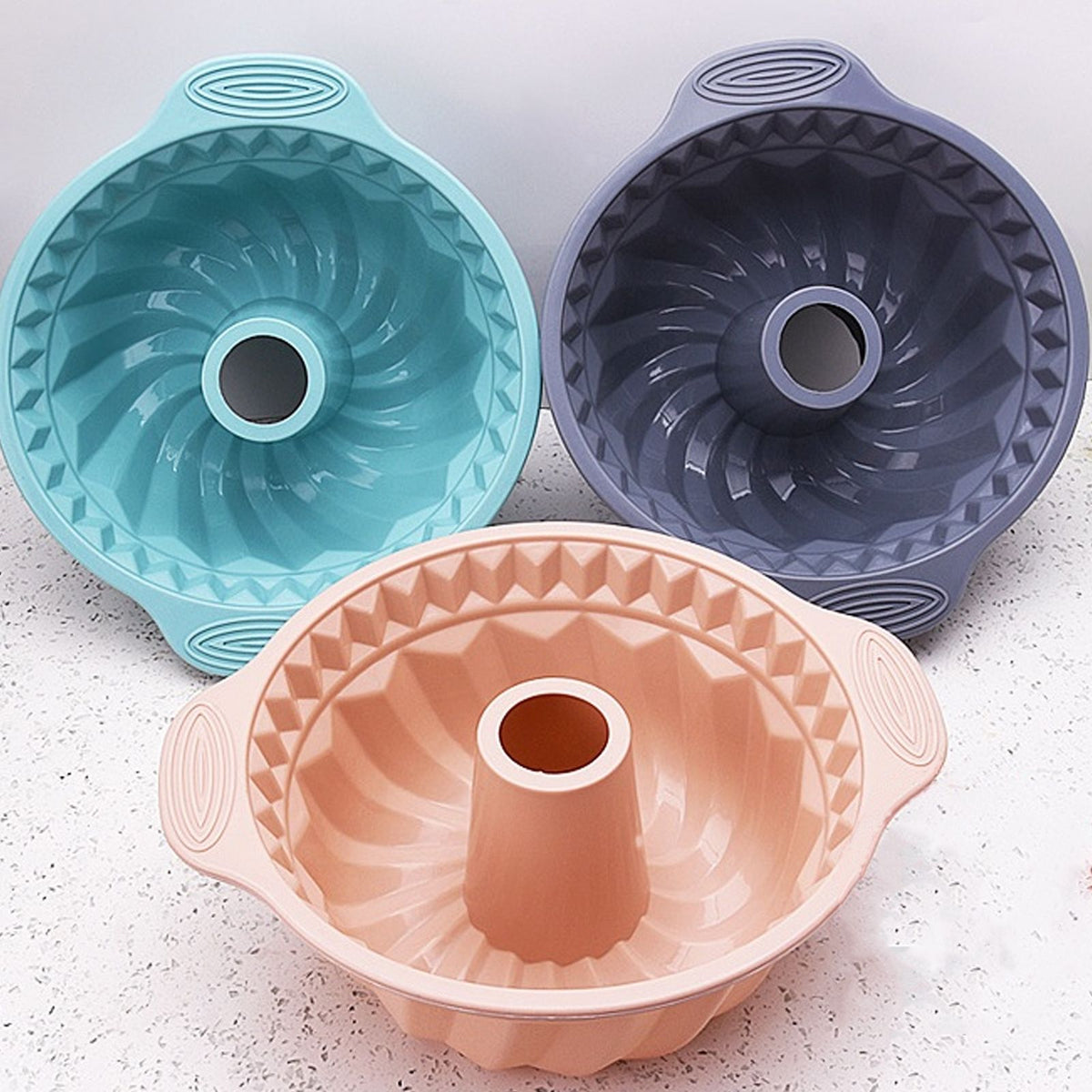 Double Ear Silicone Mousse Cake Mould High Temperature Resistant Cake Pan DIY Cake Baking Tool