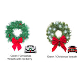 Car Christmas Wreath Decoration with Lights Suitable for Truck SUVs