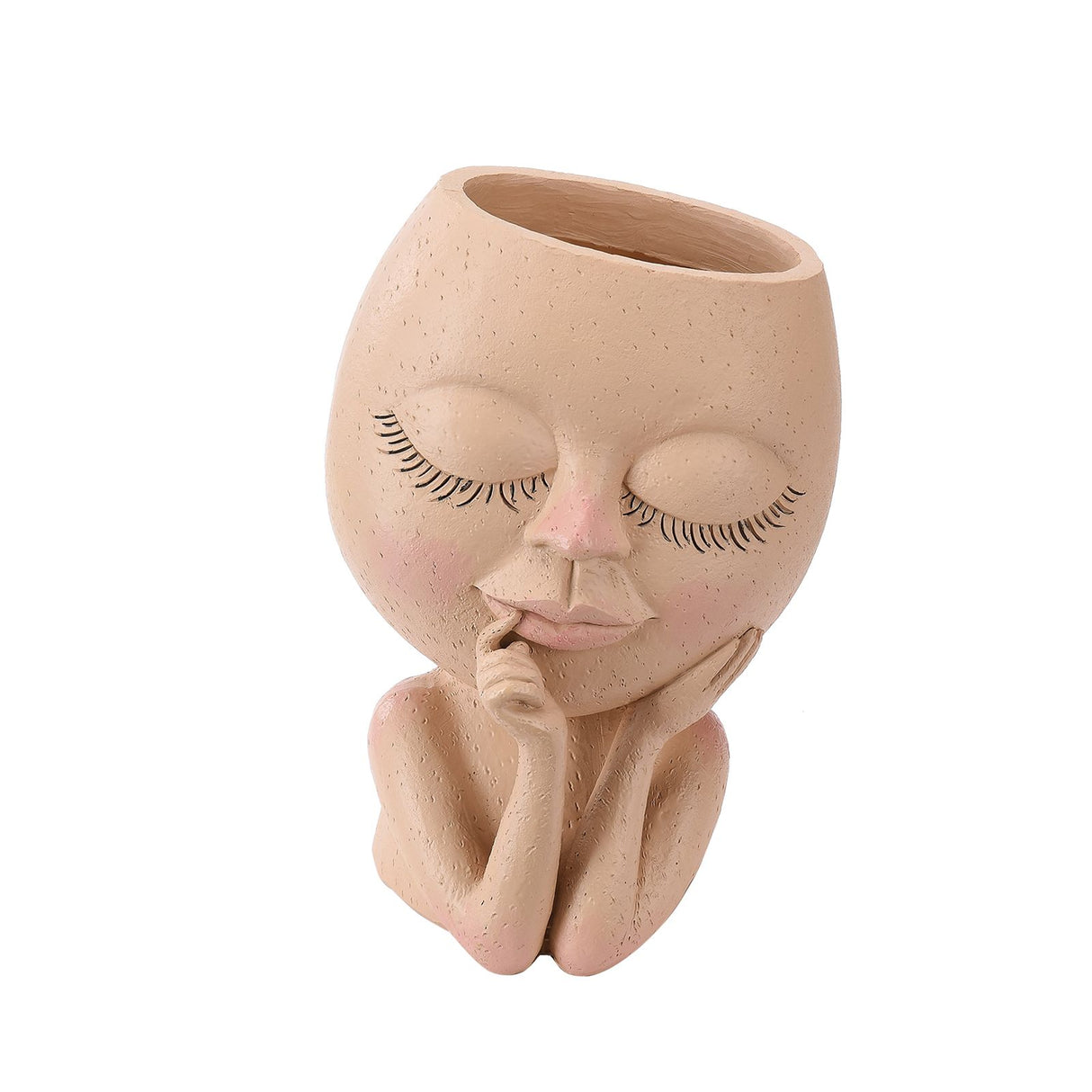 Face Planter Pots Head Planter Face Flower Pot Head Planter for Indoor Outdoor Plants with Drainage Hole Closed Eyes