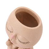 Face Planter Pots Head Planter Face Flower Pot Head Planter for Indoor Outdoor Plants with Drainage Hole Closed Eyes