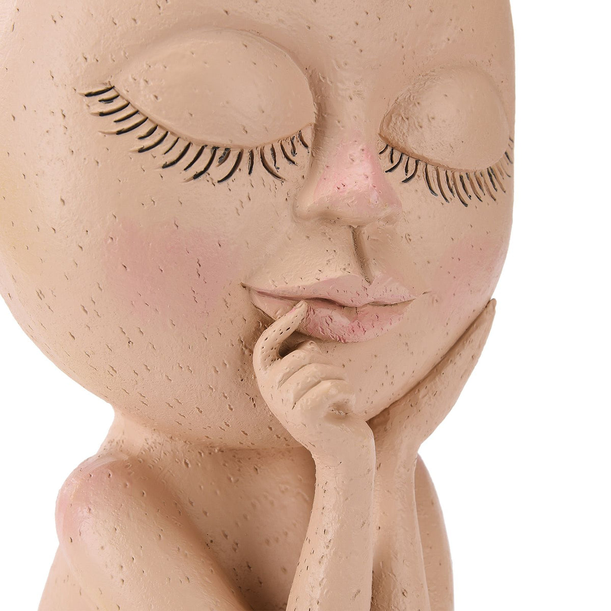 Face Planter Pots Head Planter Face Flower Pot Head Planter for Indoor Outdoor Plants with Drainage Hole Closed Eyes