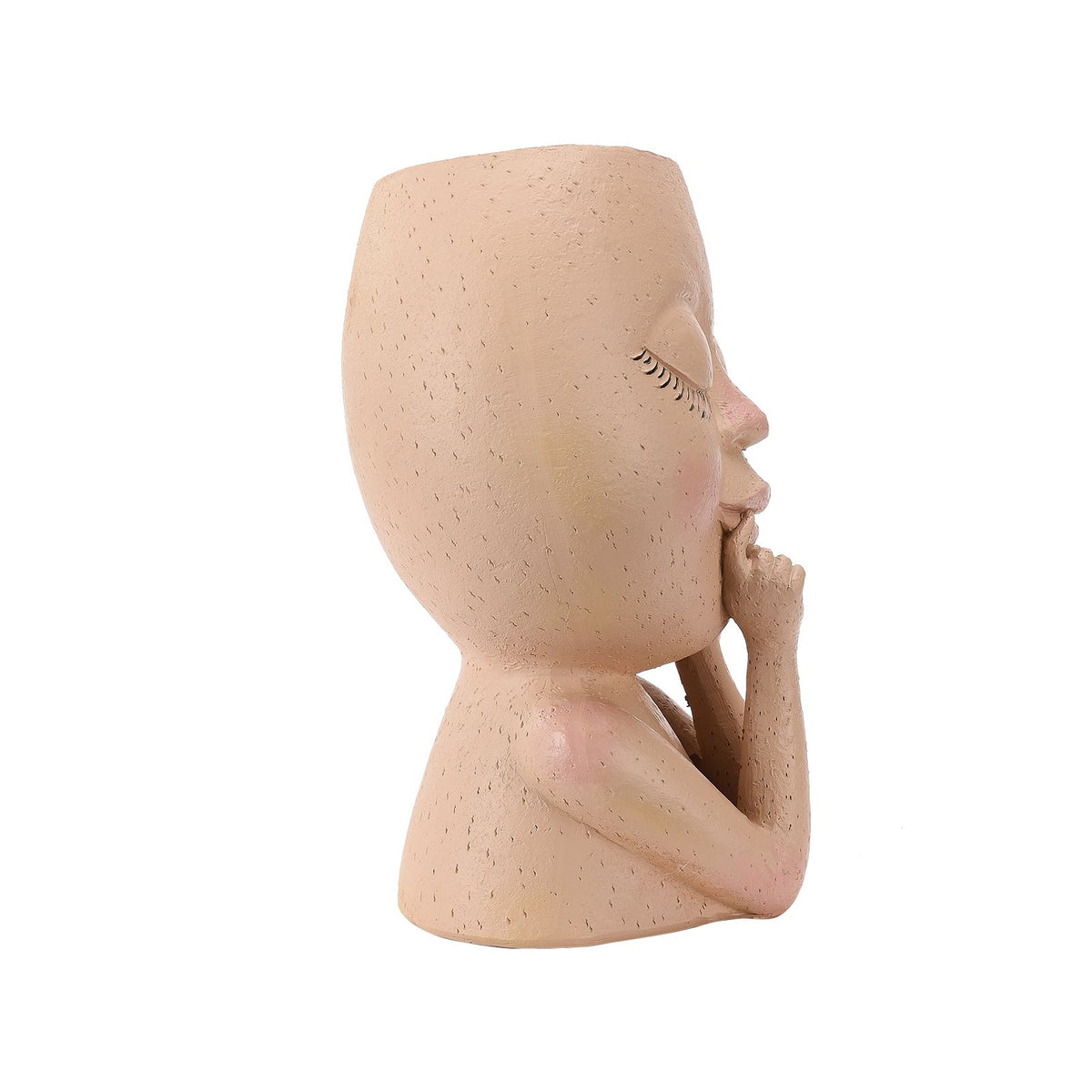 Face Planter Pots Head Planter Face Flower Pot Head Planter for Indoor Outdoor Plants with Drainage Hole Closed Eyes