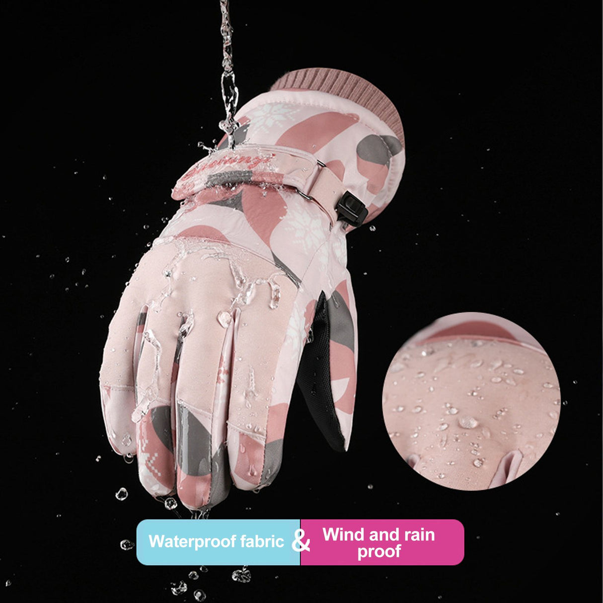 Ski Gloves Autumn and Winter Warm Cycling Gloves Girls Outdoor Windproof Waterproof Touch Screen Gloves