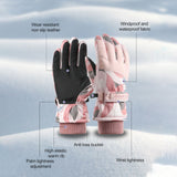 Ski Gloves Autumn and Winter Warm Cycling Gloves Girls Outdoor Windproof Waterproof Touch Screen Gloves