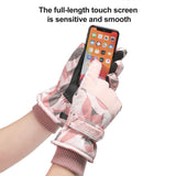 Ski Gloves Autumn and Winter Warm Cycling Gloves Girls Outdoor Windproof Waterproof Touch Screen Gloves - Close-Up Angle