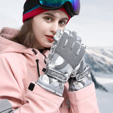 Ski Gloves Autumn and Winter Warm Cycling Gloves Girls Outdoor Windproof Waterproof Touch Screen Gloves - Extra Image
