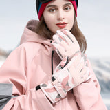 Ski Gloves Autumn and Winter Warm Cycling Gloves Girls Outdoor Windproof Waterproof Touch Screen Gloves - Extra Image