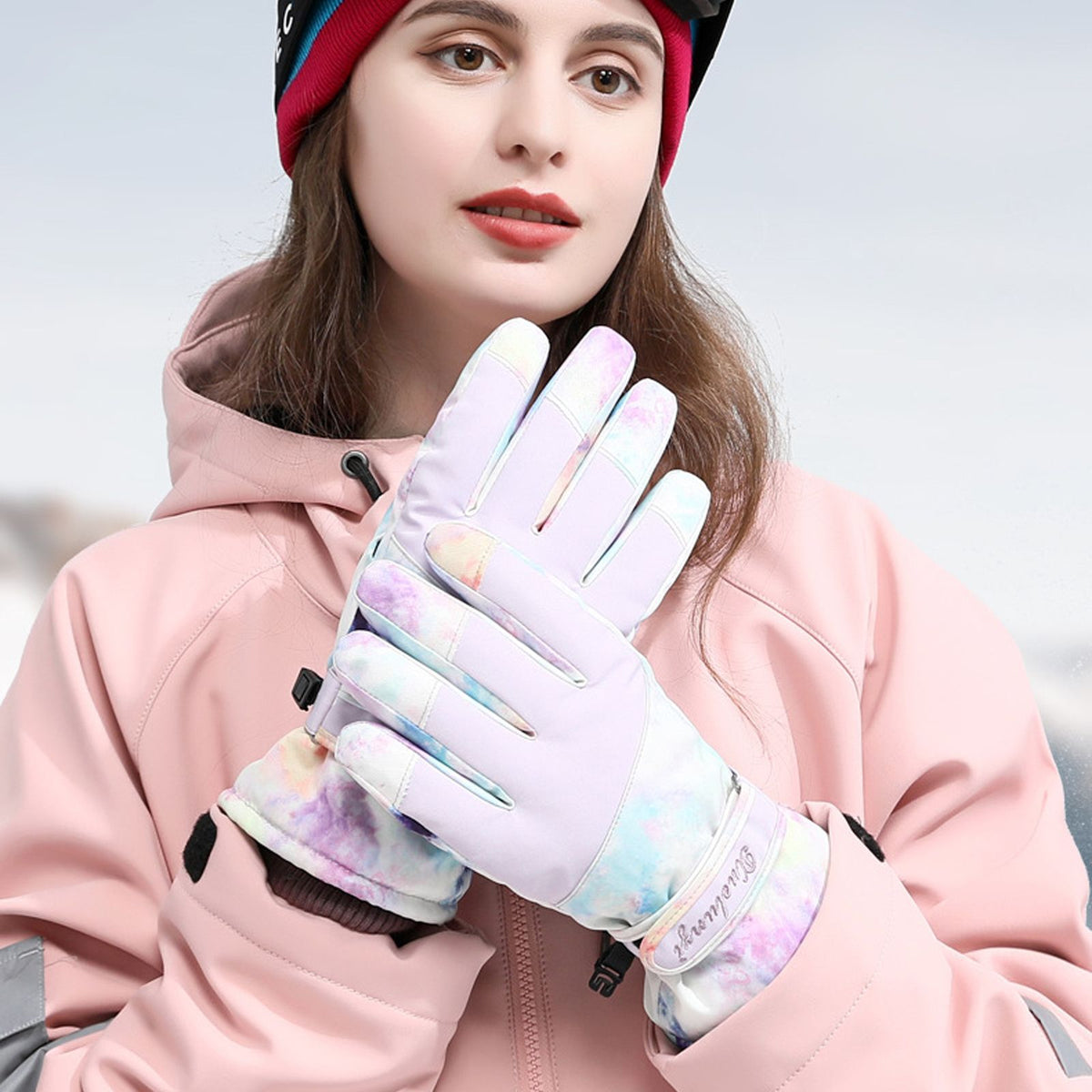 Ski Gloves Autumn and Winter Warm Cycling Gloves Girls Outdoor Windproof Waterproof Touch Screen Gloves