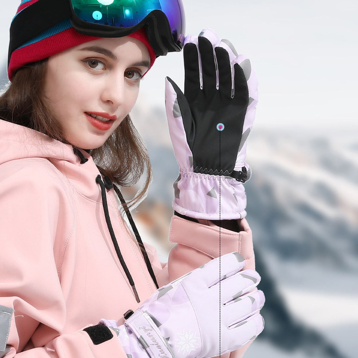 Ski Gloves Autumn and Winter Warm Cycling Gloves Girls Outdoor Windproof Waterproof Touch Screen Gloves