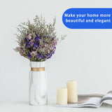 White Ceramics Vase Water Transfer Printed Marble Flower Vase for Bedroom Living Room Cafe Restaurant Office - Top-Down View