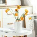 White Ceramics Vase Water Transfer Printed Marble Flower Vase for Bedroom Living Room Cafe Restaurant Office - Extra Image