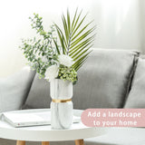White Ceramics Vase Water Transfer Printed Marble Flower Vase for Bedroom Living Room Cafe Restaurant Office