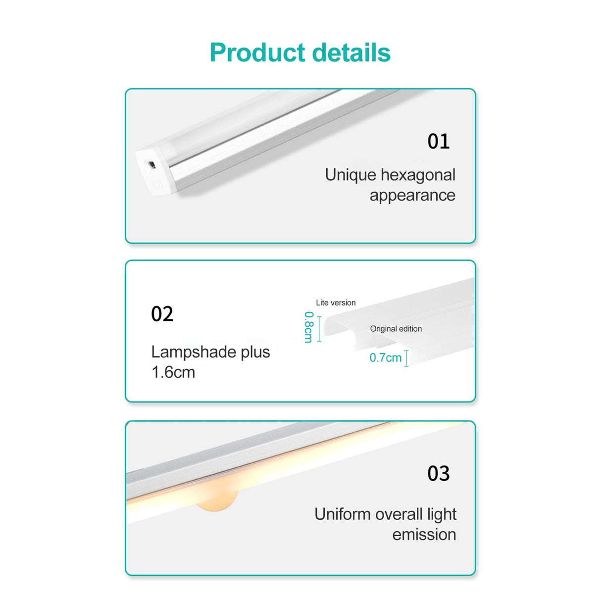 Intelligent LED Human Body Sensor Light Bar Rechargeable Wireless Night Light for Cabinet Closet