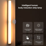 Intelligent LED Human Body Sensor Light Bar Rechargeable Wireless Night Light for Cabinet Closet - Rear View