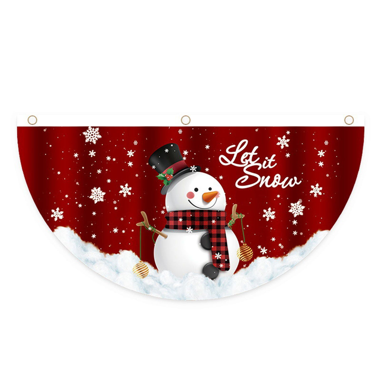 4Pcs Christmas Fan Shaped Flag Outdoors Hanging Flag Door Hanging Christmas Decorations Deer Drawn