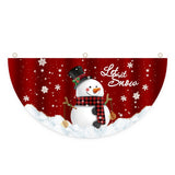 4Pcs Christmas Fan Shaped Flag Outdoors Hanging Flag Door Hanging Christmas Decorations Deer Drawn