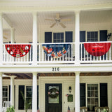 4Pcs Christmas Fan Shaped Flag Outdoors Hanging Flag Door Hanging Christmas Decorations Deer Drawn - Front View
