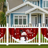 4Pcs Christmas Fan Shaped Flag Outdoors Hanging Flag Door Hanging Christmas Decorations Deer Drawn