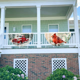 4Pcs Christmas Fan Shaped Flag Outdoors Hanging Flag Door Hanging Christmas Decorations Deer Drawn