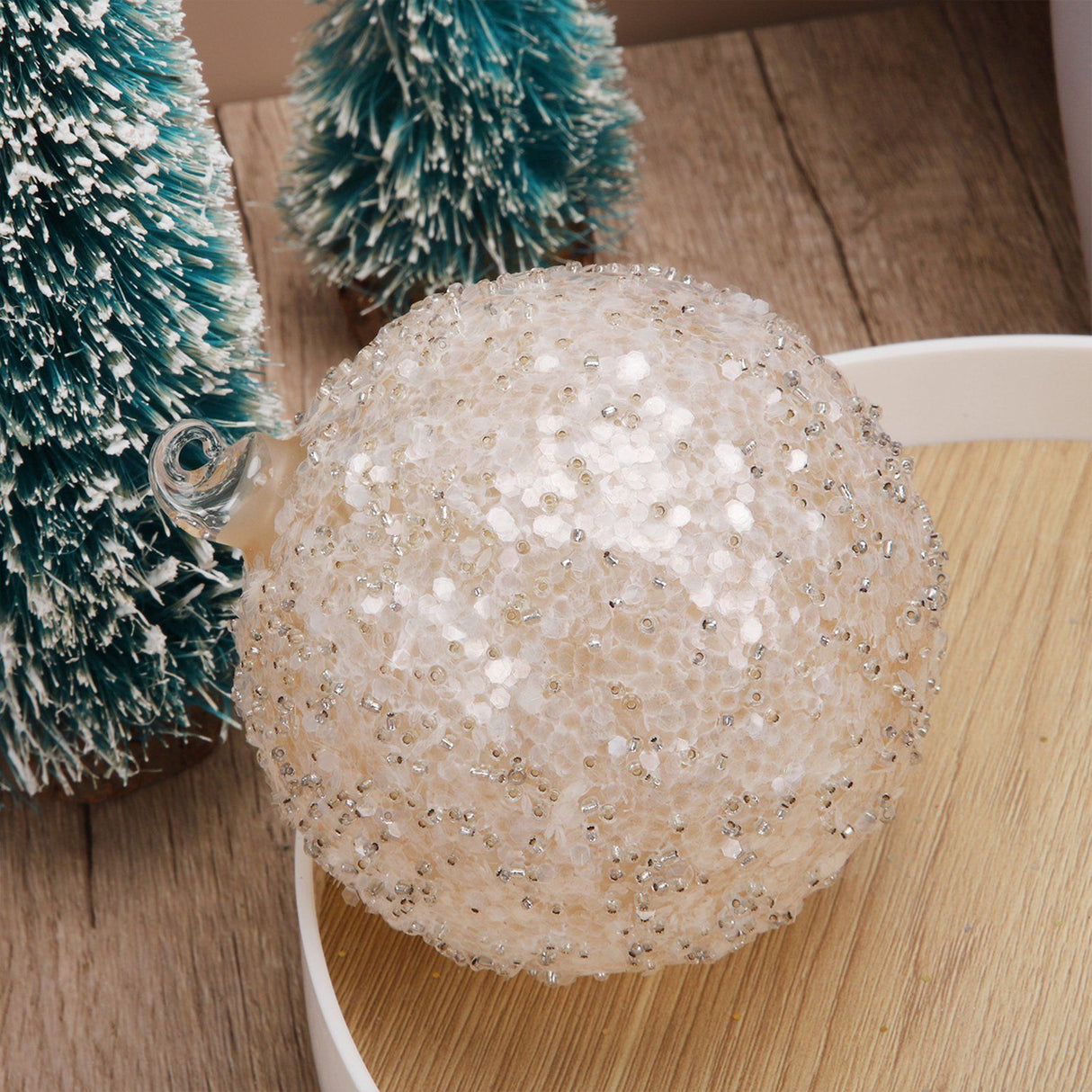 Christmas Ball Ornament Sequins Glass Balls Hanging Globe Decoration for Wedding Festival Party Wedding