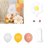 Daisy Balloons Set Aluminum Film Reusable Party Decoration Balloons for Baby Shower Wedding Birthday - Rear View