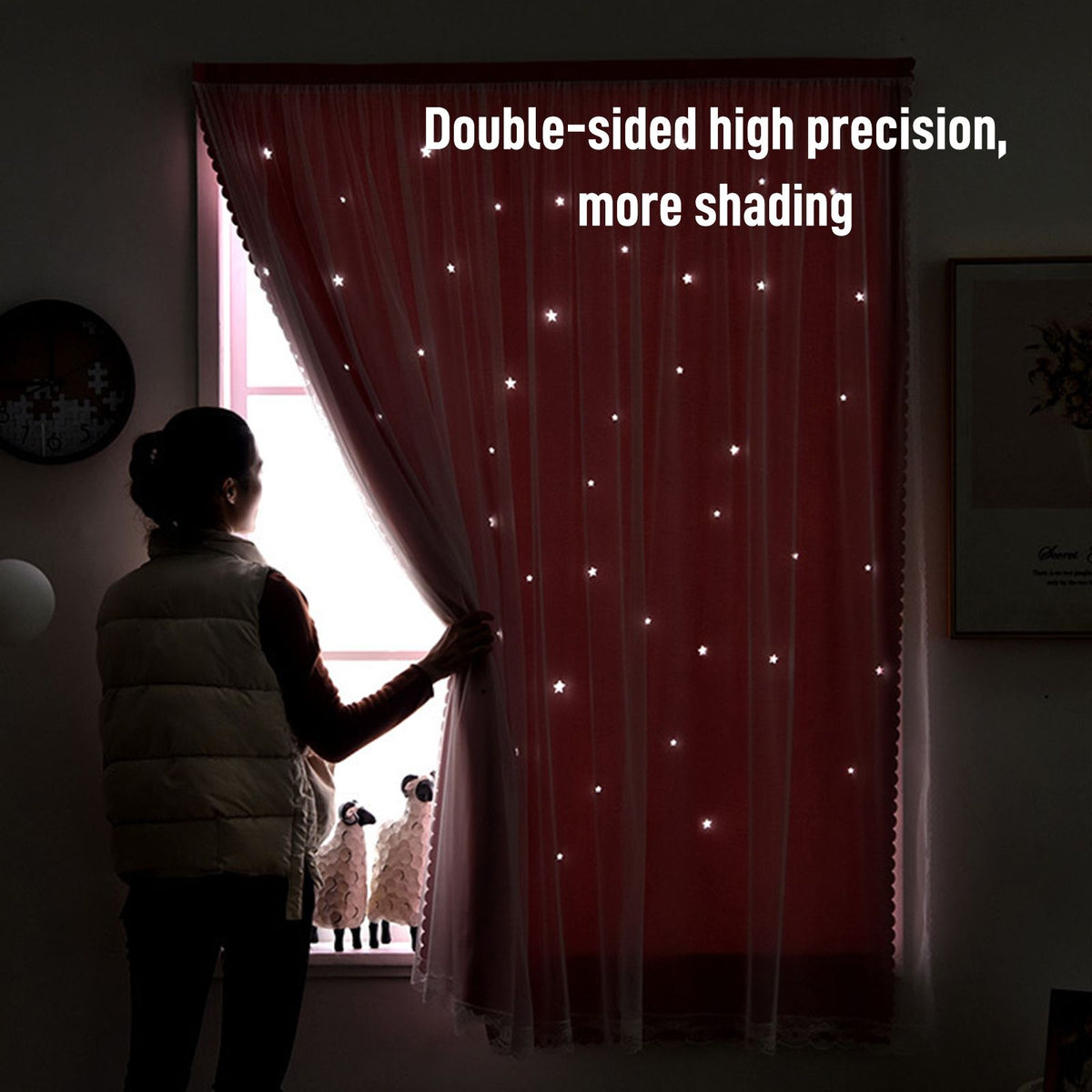 1.2x1.8m Self Adhesive Portable Blackout Curtains Easy to Install Bedroom Window