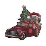 24pcs Christmas Wooden Decoration Xmas Wood Slice Hanging Ornament Christmas Tree Red Truck Decoration - Extra Image