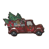 24pcs Christmas Wooden Decoration Xmas Wood Slice Hanging Ornament Christmas Tree Red Truck Decoration