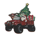 24pcs Christmas Wooden Decoration Xmas Wood Slice Hanging Ornament Christmas Tree Red Truck Decoration
