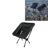 Outdoor Portable Folding Moon Chair Lightweight Leisure Camping Children Chair for Beach Fishing Sketch Black - Extra Image