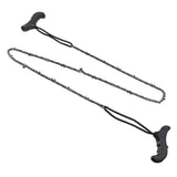 48in Hand Chain Saw Pocket Folding Survival Chain Saw Camping Logging Garden Pruning Tools 64 Links 21 Cutter - Rear View
