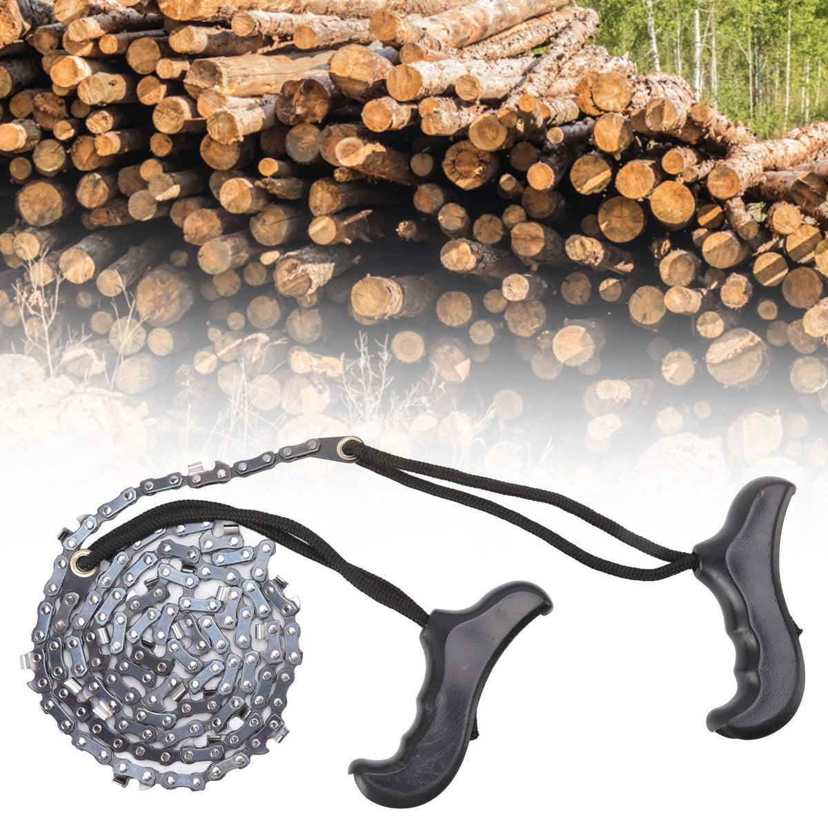 48in Hand Chain Saw Pocket Folding Survival Chain Saw Camping Logging Garden Pruning Tools 64 Links 21 Cutter