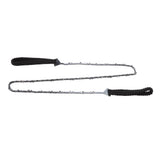 64 Links 31 Cutter 3/8 48 Inch High Reach Tree Limb Hand Rope Chain Saw with Black Paracord - 45-Degree Angle